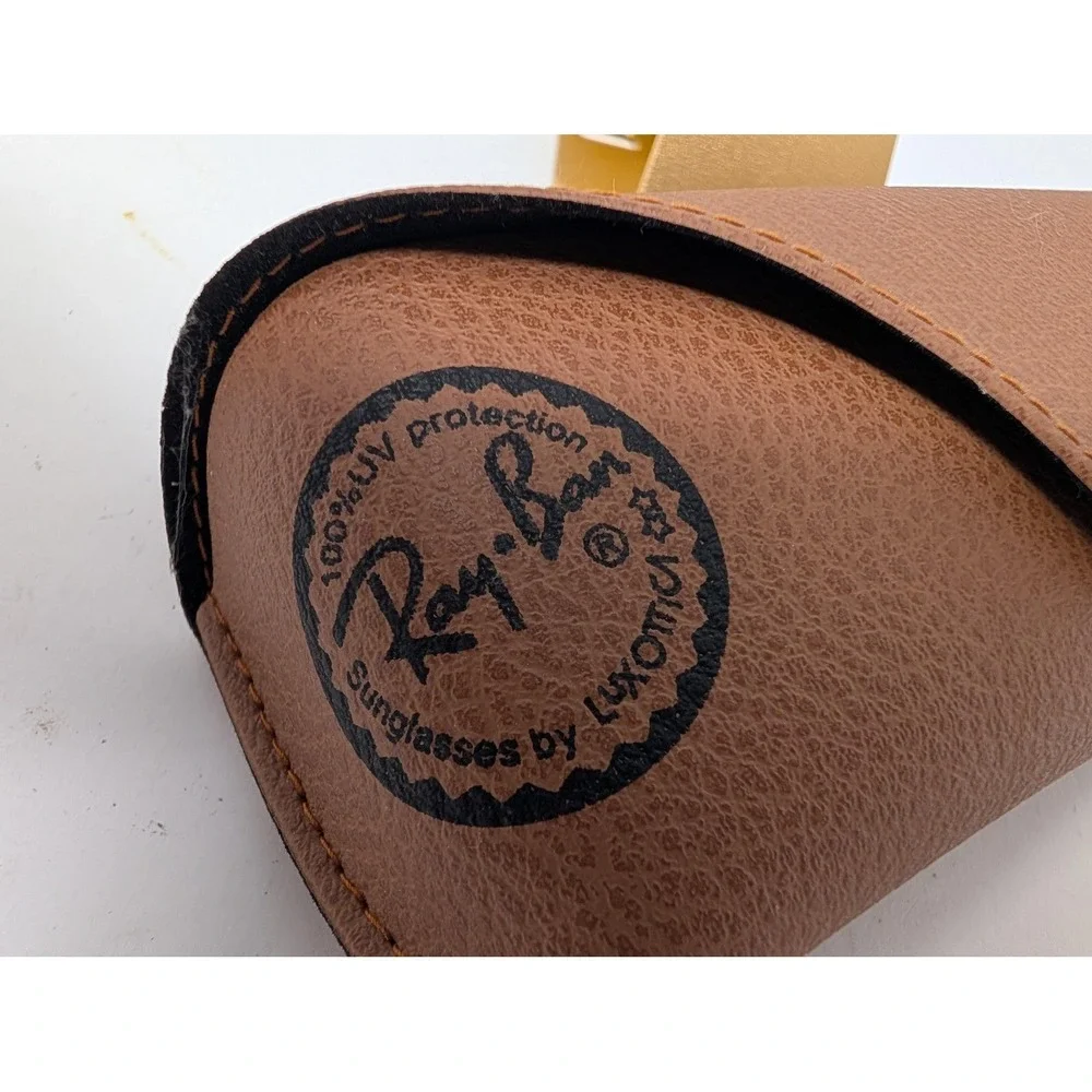 Ray-Ban Brown Hard Case To Fit Sunglasses Faux Leather Snap Flip Top Adult